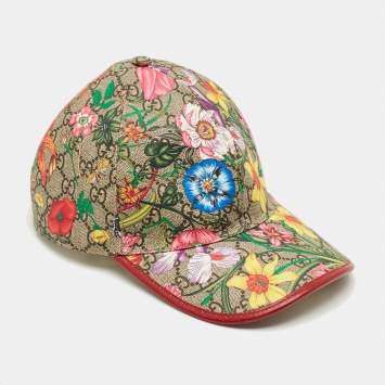 Pre Owned Gucci Multicolor Blooms GG Supreme Canvas Baseball Cap XS/55 cm