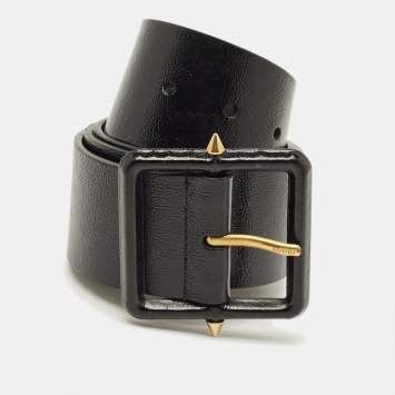 مملوكة مسبقًا Gucci 75 CM Waist Belt Black Patent Leather