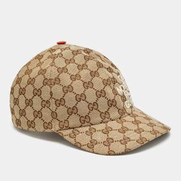 Pre Owned Gucci X The North Face Beige GG Canvas Baseball Cap M