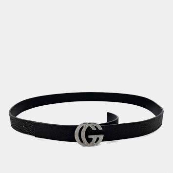 Pre Owned Gucci Black leather belt