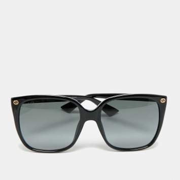Pre Owned Gucci Black Gradient GG0022S Square Sunglasses