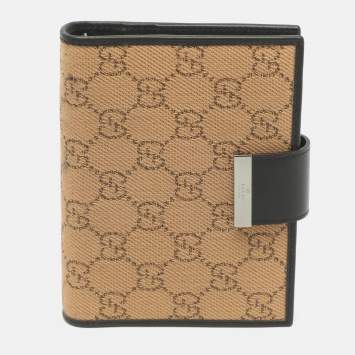 مملوكة مسبقًا Gucci Vintage 6-Ring Brown GG Canvas and Leather Agenda Planner Cover