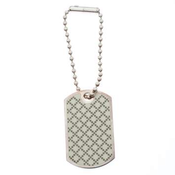 Gucci Enamel Silver Tag Pendant Charm