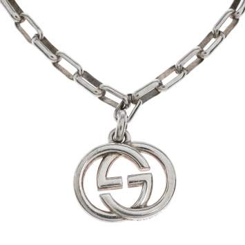 Pre Owned Gucci GG Interlocking Silver Chain Link Bracelet