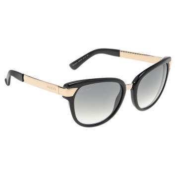 Pre Owned Gucci Black Acetate GG3651/S Gradient Cat Eye Sunglasses