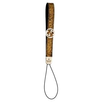 Pre Owned Gucci Metallic Leather Phone Strap