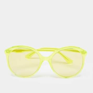 Pre Owned Gucci Fluo Green/ Green GG0257S Oversized Sunglasses
