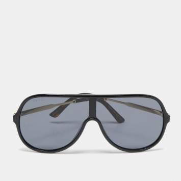 Pre Owned Gucci Black Gradient GG0199S Shield Sunglasses