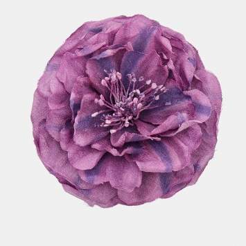 Pre Owned Gucci Purple Silk Floral Pin Brooch
