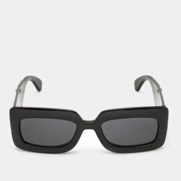 Pre Owned Gucci Black GG0811S Rectangle Sunglasses