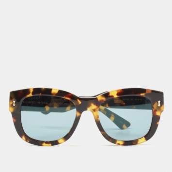Pre Owned Gucci Brown/Black Tortoise Wayfarer Sunglasses