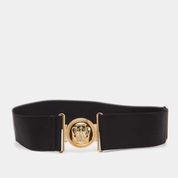 Pre Owned Gucci Black Elastic Band Hysteria Buckle Belt 80CM