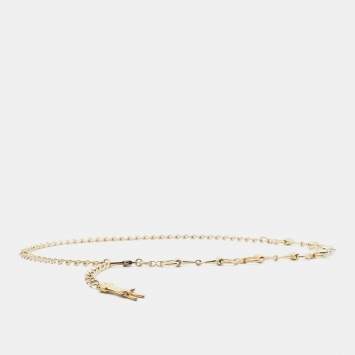 Pre Owned Gucci Gold Tone Horsebit Chain Belt