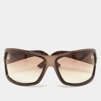 Pre Owned Gucci Bronze Interlocking G Gradient Sunglasses