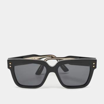 Pre Owned Gucci Black GG1084S Square Sunglasses