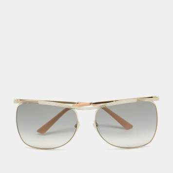 Pre Owned Gucci Gold GG0820S Gradient Square Sunglasses