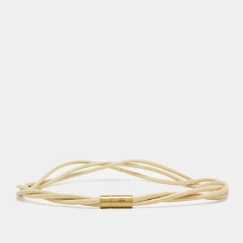 Pre Owned Gucci Cream Leather Twisted Waist Belt