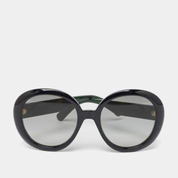Pre Owned Gucci Black Gradient GG0712S GG Web Round Sunglasses