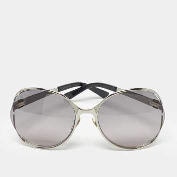 Pre Owned Gucci Black/Silver Gradient GG4280/S Interlocking G Oversized Sunglasses