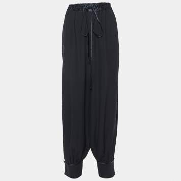 Pre Owned Gucci Black Silk Blend Loose Fit Trousers M