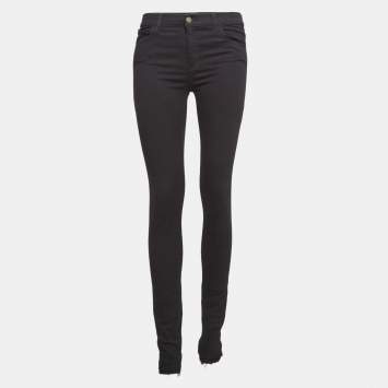 Pre Owned Gucci Black Tiger Applique Denim Skinny Jeans S Waist 26"