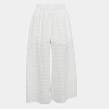 مملوكة مسبقًا Gucci GG Floral Lace Wide Leg Trousers S