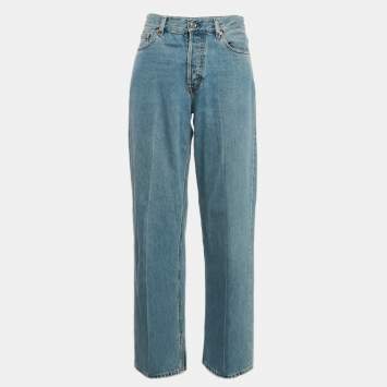Pre Owned Gucci Blue Distressed Denim Low Rise Jeans L Waist 31"