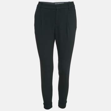 Gucci Black Wool Zip-Up Hem Detail Trousers S
