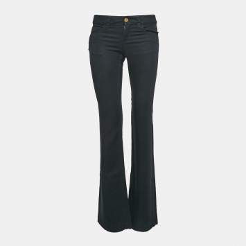 Pre Owned Gucci Black Lyocell Denim 70's Flared Jeans S Waist 30"