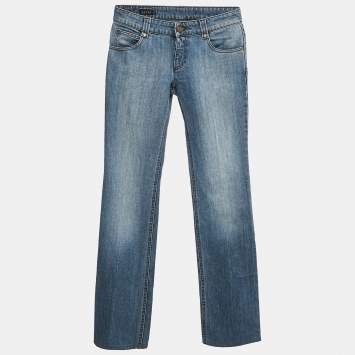 Gucci Blue Washed Denim Straight Leg Jean S Waist 28"