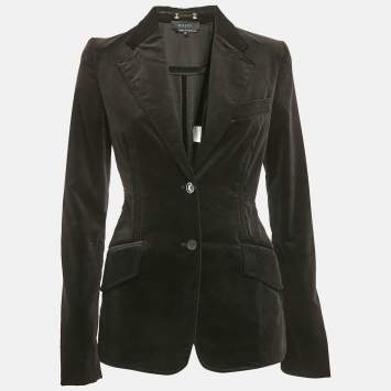Pre Owned Gucci Black Velvet Single Breasted Blazer S