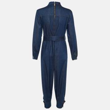 Gucci Blue Denim Belted Jumpsuit S