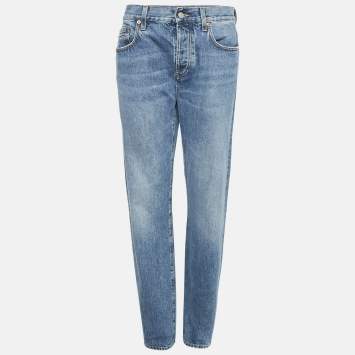 Gucci Blue Denim Horse-bit Detail Straight Jeans M Waist 28"