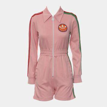 Gucci Multicolor Cotton Adidas Logo Long-Sleeve Zip Romper