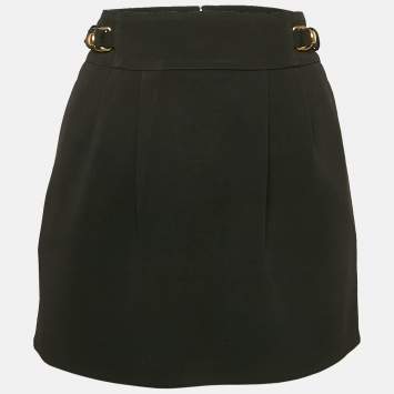 Gucci Black Crepe Mini Skirt S