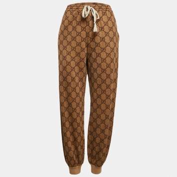 Gucci Brown GG Print Jersey Jogger Pants L
