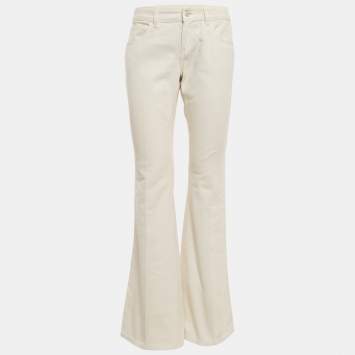 مملوكة مسبقًا Gucci White Denim Flared Jeans M Waist 30"