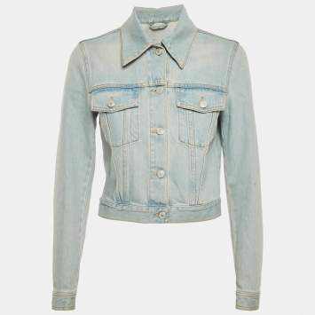 Pre Owned Gucci Blue Jaguar Embroidered Denim Jacket S