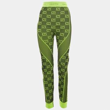 Gucci Green GG Jacquard Knit Leggings M