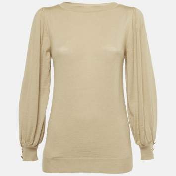 Gucci Camel Brown Wool Knit Sweatshirt S