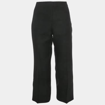 Pre Owned Gucci Black Viscose Pleat Front Trousers M 