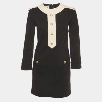 Pre Owned Gucci Black Stretch Crepe Shift Dress XS