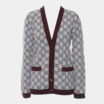 Pre Owned Gucci GG Reversible Knitted Cardigan