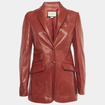 مملوكة مسبقًا بليزر بصف أزرار مقاس كبير - ميديم جلد أحمر غوتشي