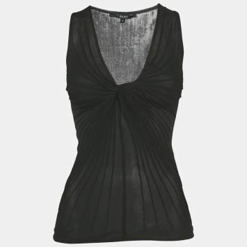 Pre Owned Gucci Black Jersey Tank Top S