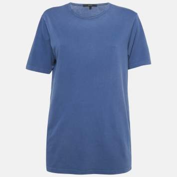 Pre Owned Gucci Blue Jersey Crewneck T-Shirt L