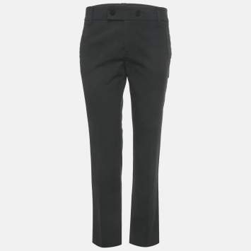 مملوكة مسبقًا Gucci Navy Blue Cotton Formal Trousers M