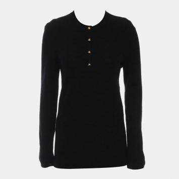مملوكة مسبقًا Gucci Half Button Cashmere Top