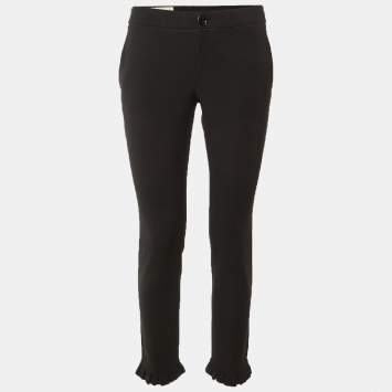 مملوكة مسبقًا بنطلون غوتشي أسود مطاطي بحافة مكشكشة مقاس صغير (سمول)