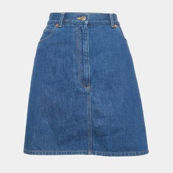مملوكة مسبقًا Gucci Blue Denim Mini Skirt XL/Waist 34"